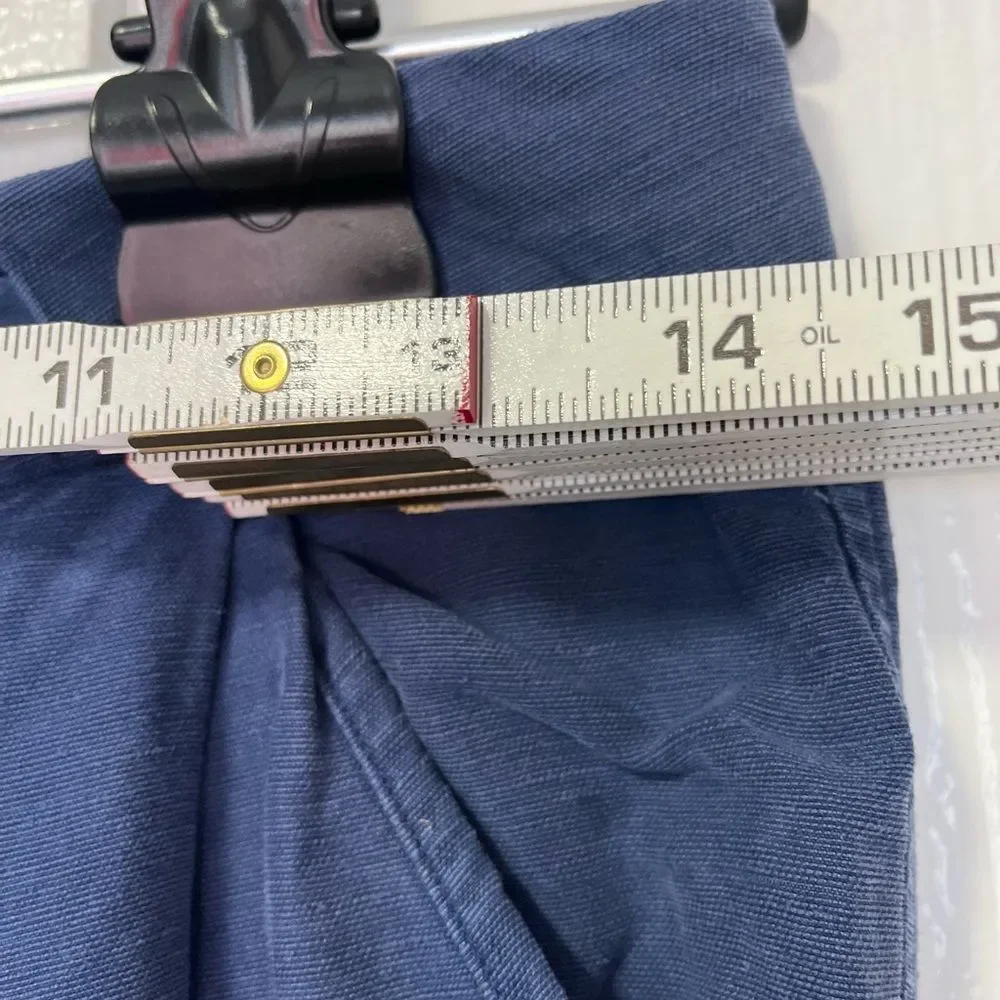 Wilfred Linen Blend Button Fly washed blue textured linen crop pants size 2
